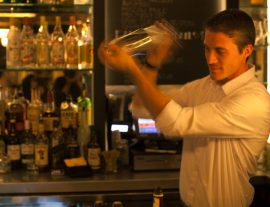 Bartender mixing a drink