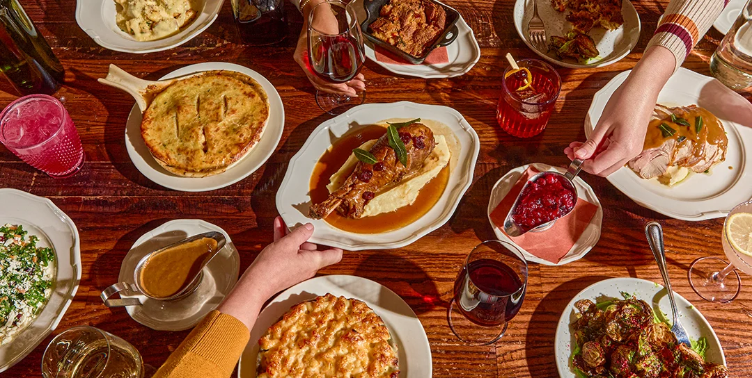 Thanksgiving dinner table